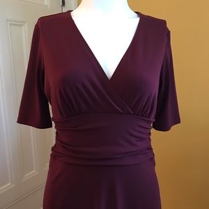 Ann Taylor 8p dress cranberry short sleeve